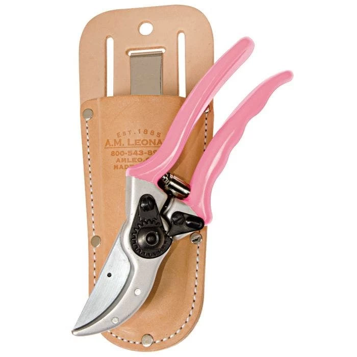 Pink Leonard Traditional Bypass Pruner With Case 3 Pink Leonard Traditional Bypass Pruner With Case