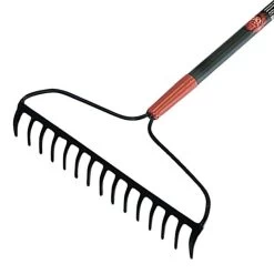 RAZOR-BACK®️ FORGED STEEL BOW RAKE WITH FIBERGLASS HANDLE -Garden Home 18767 1 1