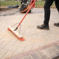 Leonard Dual-Bristle Push Broom, 24-Inch Wide Block With Steel Handle -Garden Home 2624 5