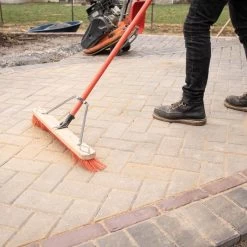 Leonard Dual-Bristle Push Broom, 30-Inch Wide Block With Steel Handle -Garden Home 2630 5