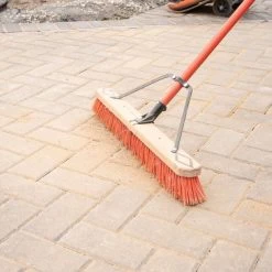 Leonard Dual-Bristle Push Broom, 30-Inch Wide Block With Steel Handle -Garden Home 2630 6