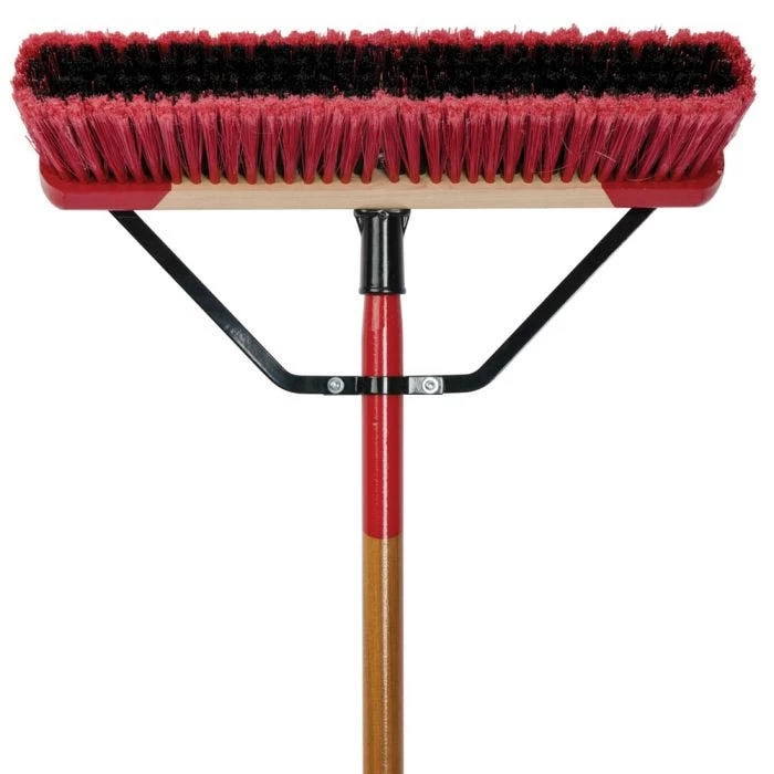 Harper Dual Bristle Broom Plastic Fibers 18in Wide 4 Harper Dual Bristle Broom Plastic Fibers 18in Wide - Image 2