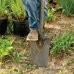 Leonard Full Strap Diamond Point Spade With Straight Handle And Rubber Foot Pad -Garden Home a13d 5 2