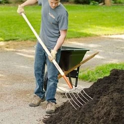 Leonard 6-Tine Forged Steel Manure Fork With 54-Inch Straight Handle -Garden Home amf6 4