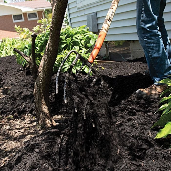 Leonard 6 Tine Forged Steel Manure Fork With 30 Inch D Grip Handle 6 Leonard 6 Tine Forged Steel Manure Fork With 30 Inch D Grip Handle - Image 4