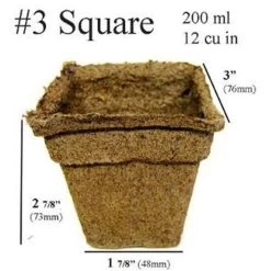 CowPots, #3 Square Pots, Case Of 1,176 -Garden Home cpsq31176 4