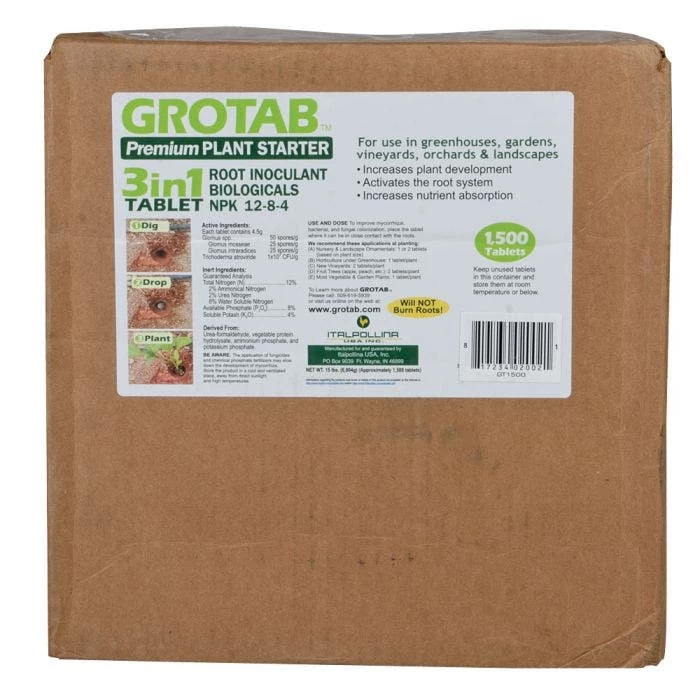 Grotab 3-in-1 Premium Plant Starter (12-8-4), 1500 Tabs 3 Grotab 3-in-1 Premium Plant Starter (12-8-4), 1500 Tabs